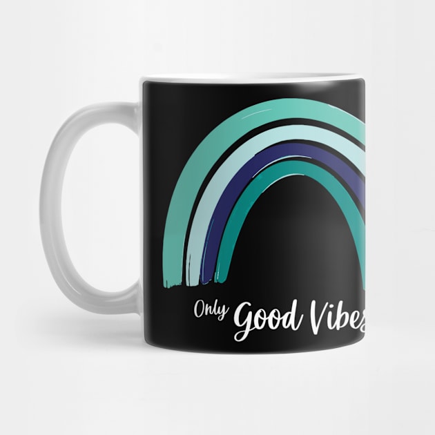 Only good vibes. Rainbow gift boho t-shirt by Lobster Pixels